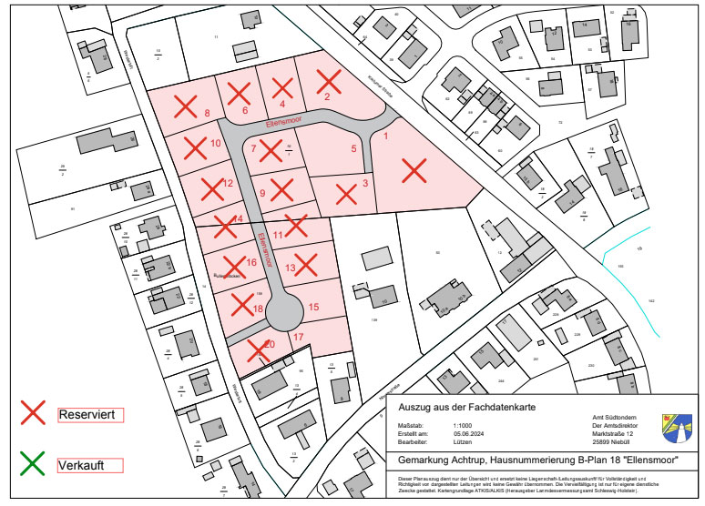 Reservierungen Baugebiet Ellensmoor